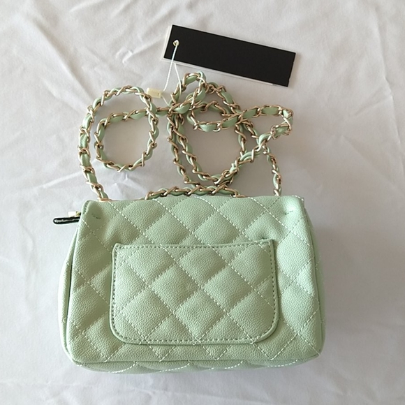 Mint Quilted Turn-Lock 2-Way Chain Shoulder Bag - Picture 3 of 4